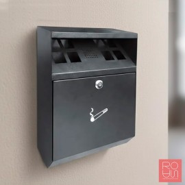 Cendrer Mural Quadrat 3L d'Acer Negre | Elegància i Estalvi